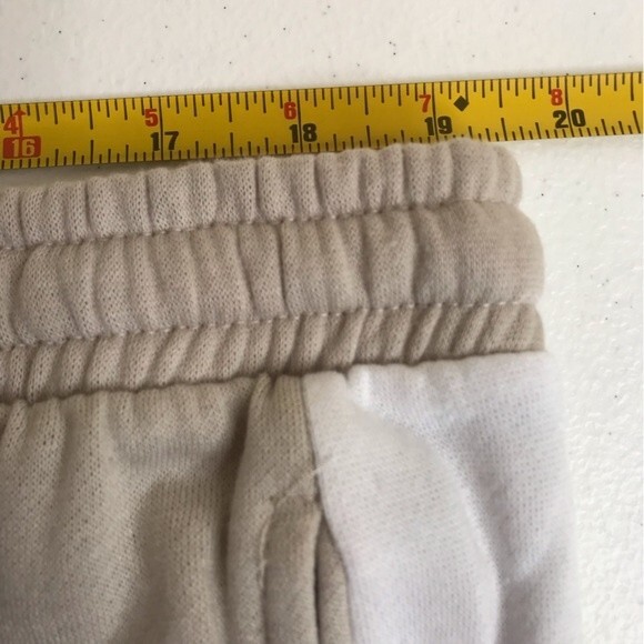 Disney Mickey Mouse Sweatpants Beige White Tuxedo Stripe Embroidered Pockets XL - Picture 9 of 12